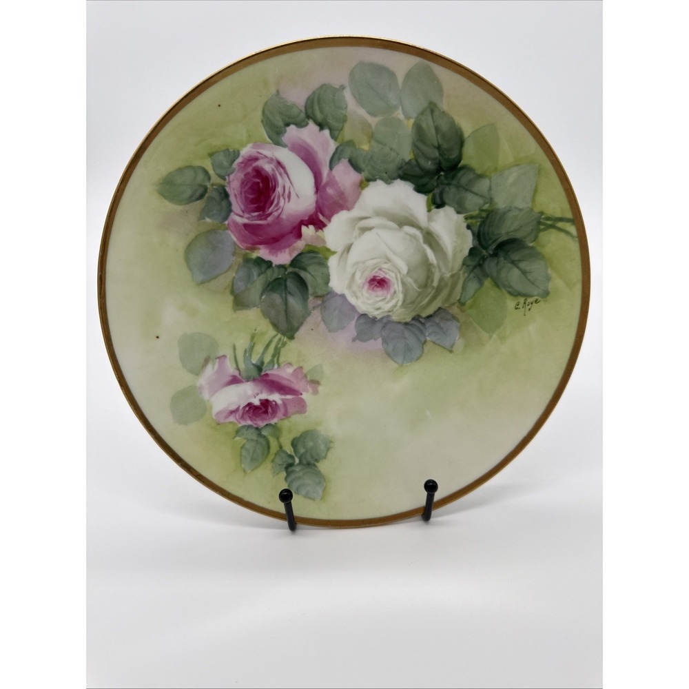 Antique C. Roye "Rose de Milano" Vienna Plate 1894–1918